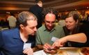 Kurt Retherford (SwRI), Andrew Steffl (SwRI), and Amy Barr demonstrate that as
far as conference banquets go, 