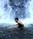 Kartik stars in a cologne ad, while at one of the waterfalls in El Yunque.