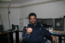 Eduardo in the control room.